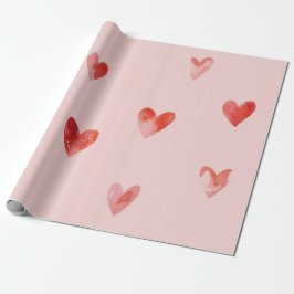 Waterverf Harten Naadloos Patroon Cadeaupapier