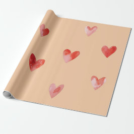 Waterverf Harten Naadloos Patroon Cadeaupapier