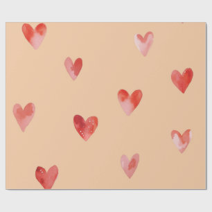 Waterverf Harten Naadloos Patroon Cadeaupapier