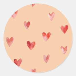 Waterverf Harten Naadloos Patroon Ronde Sticker