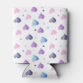 Waterverf Harten Patroon Blauw Roze Paarse Blikjeskoeler (Achterkant)