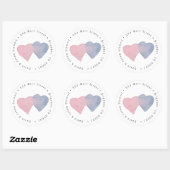 Waterverf harten rond adres label Sticker (Vel)