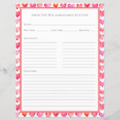 Waterverf Harten Roze Witte Recept Papier Vel (Achterkant)