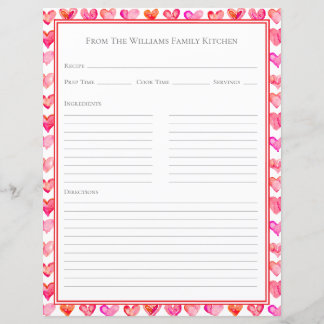 Waterverf Harten Roze Witte Recept Papier Vel