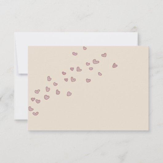 waterverf harten trouwkaartje RSVP kaartje (Achterkant)