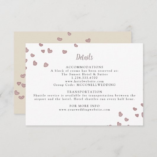 waterverf harten trouwkaartje RSVP kaartje (Voorkant / Achterkant)