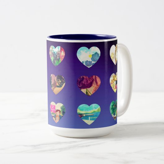 Waterverf harten tweekleurige koffiemok (Voorkant rechts)