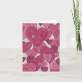 Waterverf Harten Valentijn Bedankkaart
