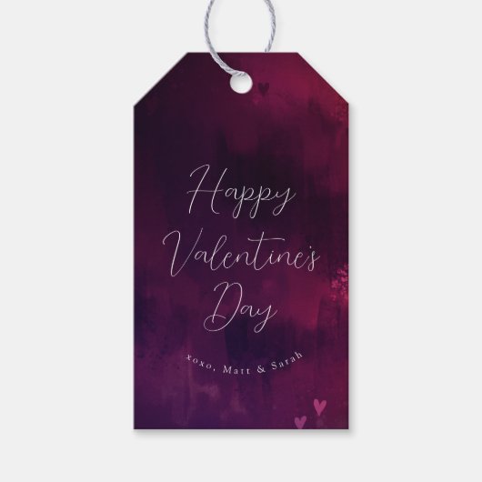 Waterverf Harten Valentijn Favor of Gift Label Cadeaulabel (Voorkant)