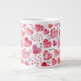 Waterverf Harten Valentijn Grote Koffiekop