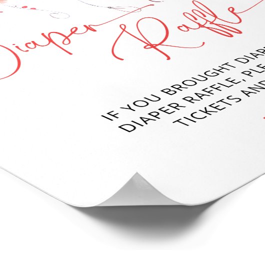 Waterverf Harten Valentijn Luier Raffle Poster (Hoek)