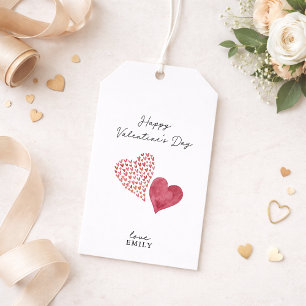 Waterverf harten Valentijn's Day Gift Labels Cadeaulabel