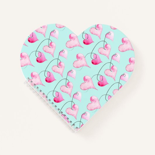 Waterverf Harten Valentijns journaal Notitieboek (Voorkant)