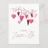 Waterverf Harten Valentijnsdag Briefkaart (Voorkant)