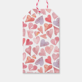 Waterverf Harten Valentijnsdag Cadeaubijsluiter Cadeaulabel