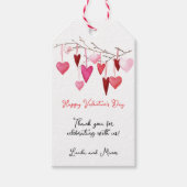 Waterverf Harten Valentijnsdag Cadeaulabel (Voorkant)