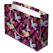 Waterverf Harten Valentijnsdag Grote Gift Bag Large Cadeautasje (Achterkant Gekanteld)