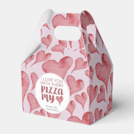 Waterverf Harten Valentijnsdag Pizza Lover Bedankdoosjes