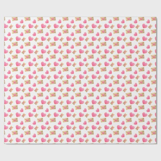 Waterverf Harten & Valentijnse  Cadeaupapier (Vlak)