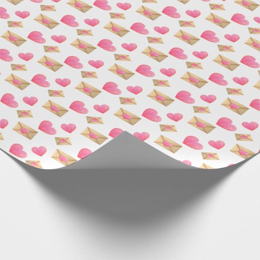 Waterverf Harten & Valentijnse  Cadeaupapier (Hoek)