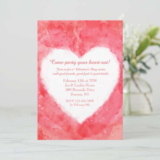 Waterverf - harteuitnodiging kaart (Staand voorkant)