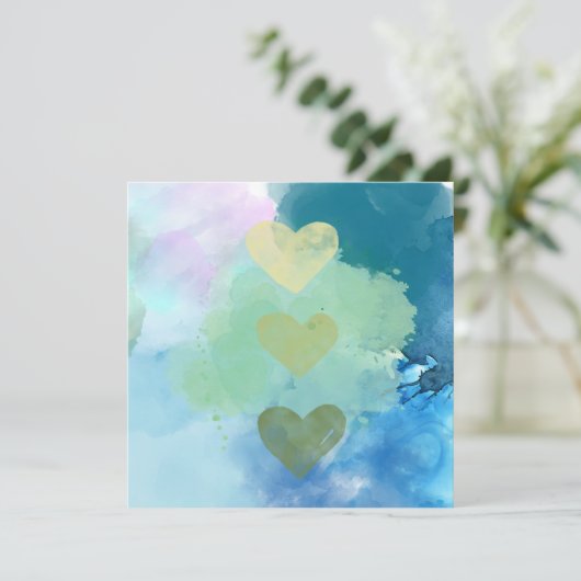 Waterverf hartkaart kaart (Staand voorkant)