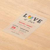 Waterverf hartliefde is liefde voor homoseksuele b acryl uitnodigingen (Laagn)