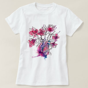 Waterverf hartmagnolie t-shirt