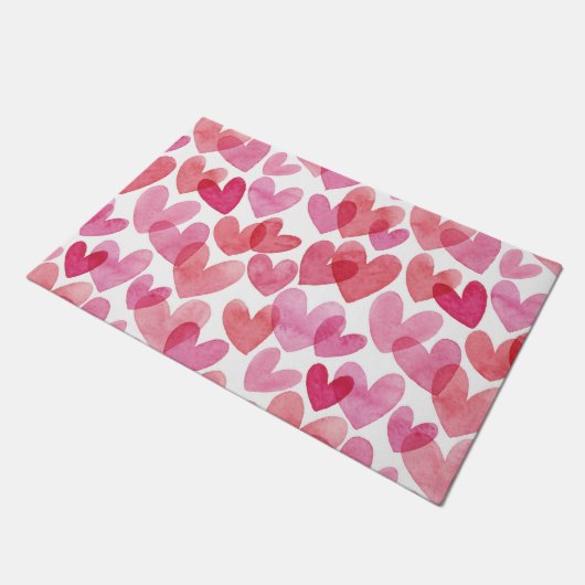 Waterverf hartpatroon deurmat (Schuin)