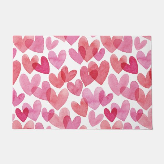 Waterverf hartpatroon deurmat (Voorkant)