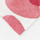 Waterverf hartpatroon fleece deken (Hoek)