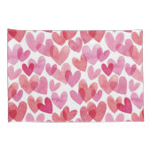 Waterverf hartpatroon kussensloop (Achterkant-Rechts)