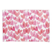 Waterverf hartpatroon kussensloop (Voorkant-Links)