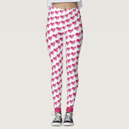 Waterverf hartpatroon leggings