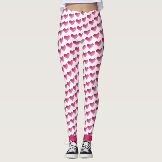 Waterverf hartpatroon leggings (Voorkant)