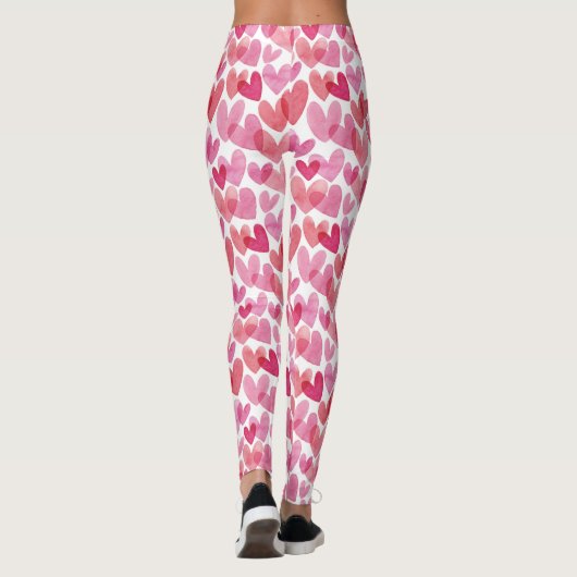 Waterverf hartpatroon leggings (Achterkant)