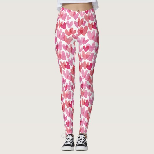 Waterverf hartpatroon leggings (Voorkant)