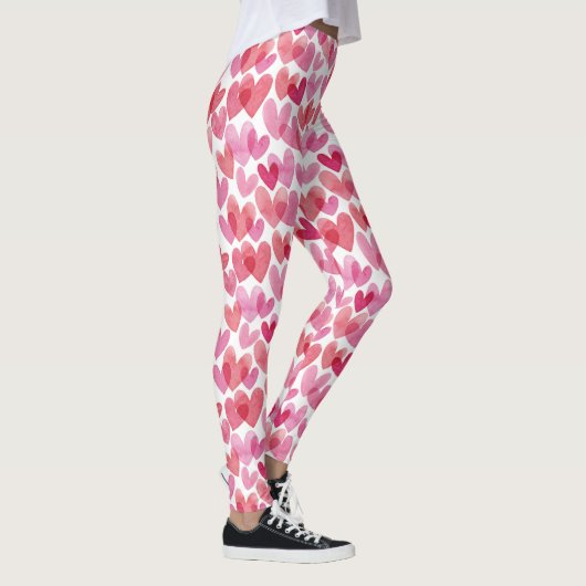 Waterverf hartpatroon leggings (Rechts)