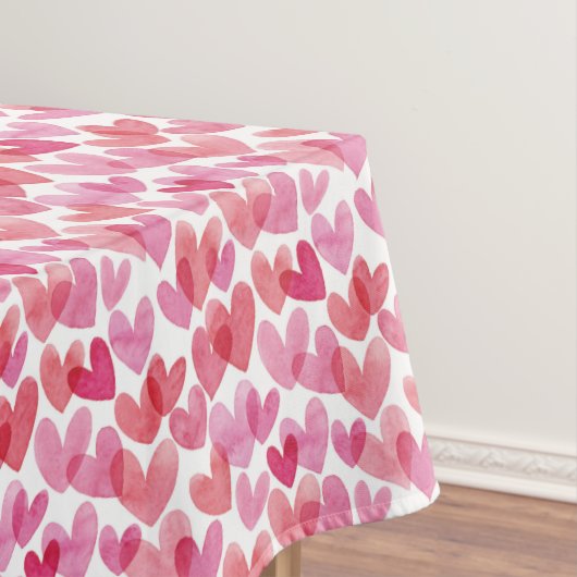 Waterverf hartpatroon tafelkleed (Voorbeeld)