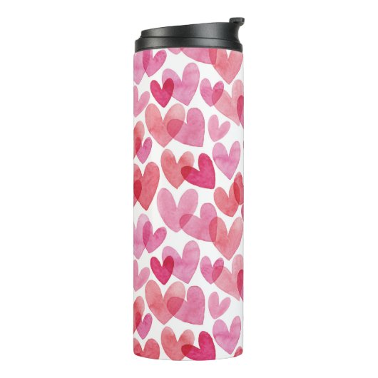 Waterverf hartpatroon thermosbeker (Gedraaid links)