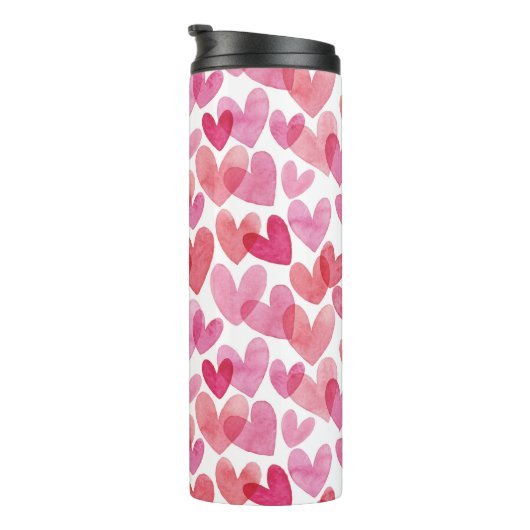 Waterverf hartpatroon thermosbeker (Geroteerd rechts)