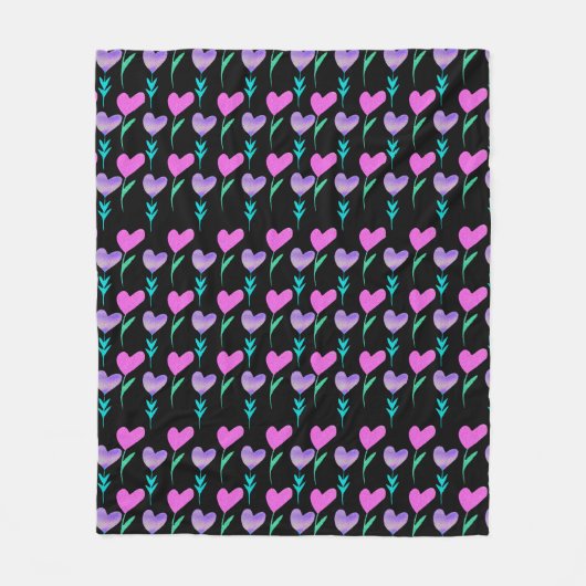 Waterverf Hartventilator Gepatterde Valentijnse  Fleece Deken (Voorkant)