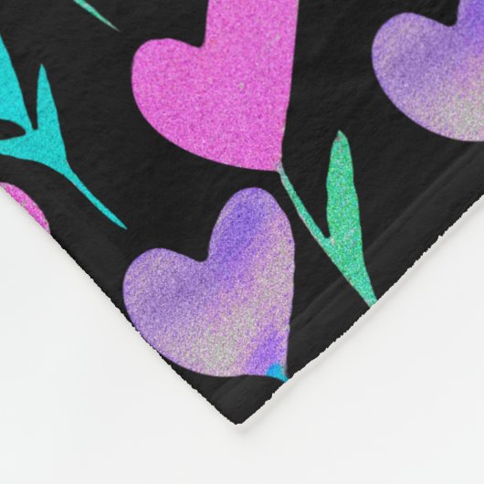 Waterverf Hartventilator Gepatterde Valentijnse Fleece Deken (Hoek)