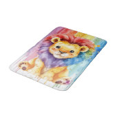 Waterverf Hartvorm Kleurrijke Leeuw Badmat (Gekanteld)