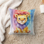 Waterverf Hartvorm Kleurrijke Leeuwenkwekerij Kussen (Deken)