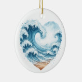 WATERVERF HARTVORMIGE GOLVEN OP HET STRAND KERAMISCH ORNAMENT (Rechts)