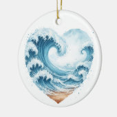 WATERVERF HARTVORMIGE GOLVEN OP HET STRAND KERAMISCH ORNAMENT (Links)