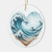 WATERVERF HARTVORMIGE GOLVEN OP HET STRAND KERAMISCH ORNAMENT (Links)