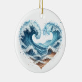 WATERVERF HARTVORMIGE GOLVEN OP HET STRAND KERAMISCH ORNAMENT (Rechts)