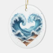 WATERVERF HARTVORMIGE GOLVEN OP HET STRAND KERAMISCH ORNAMENT (Links)